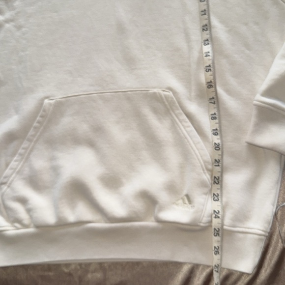 Adidas Cream All Szn Boyfriend Fleece Sweatshirt Hoodie Cotton Blend New Sz S - Picture 11 of 14